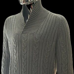 Banana Republic Men's Textured Cotton Cable Knit Pullover - L